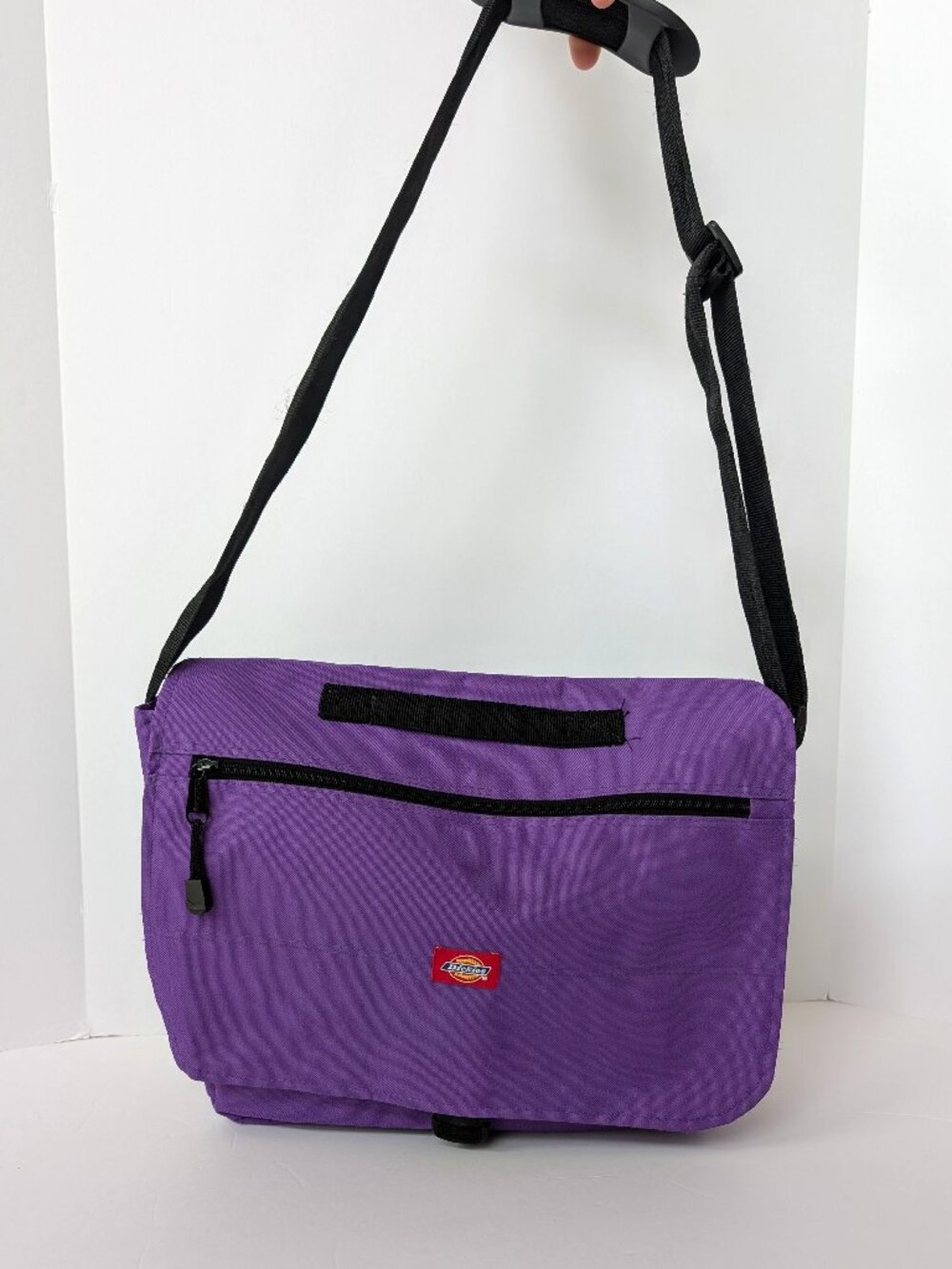 Dickies Purple Canvas Messanger Bag Pockets Buckle Zipper